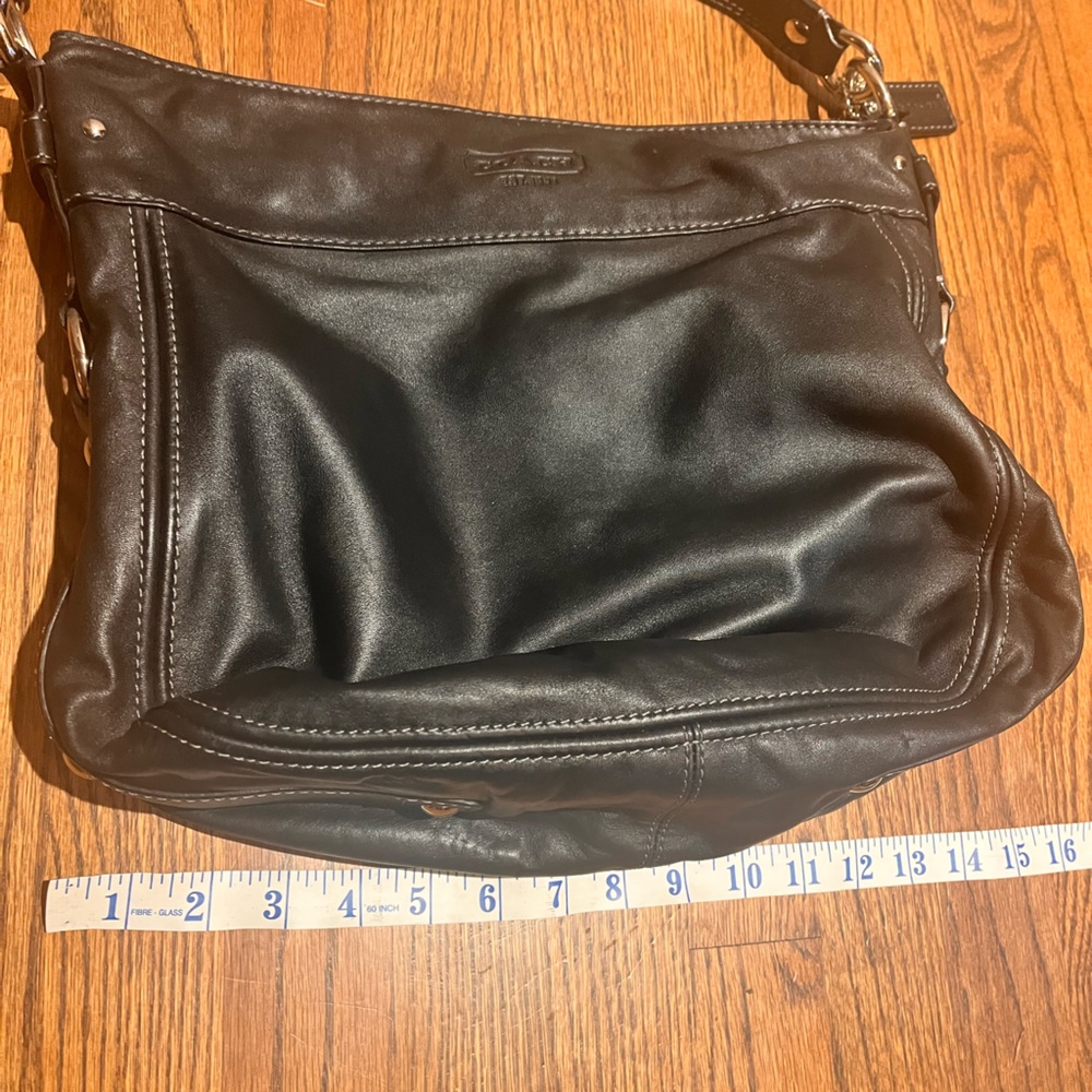 Authentic Coach Black Should bag soft leather - Picture 8 of 10